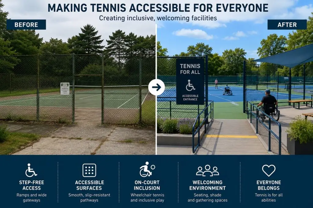 Making tennis accessible by improving facilities