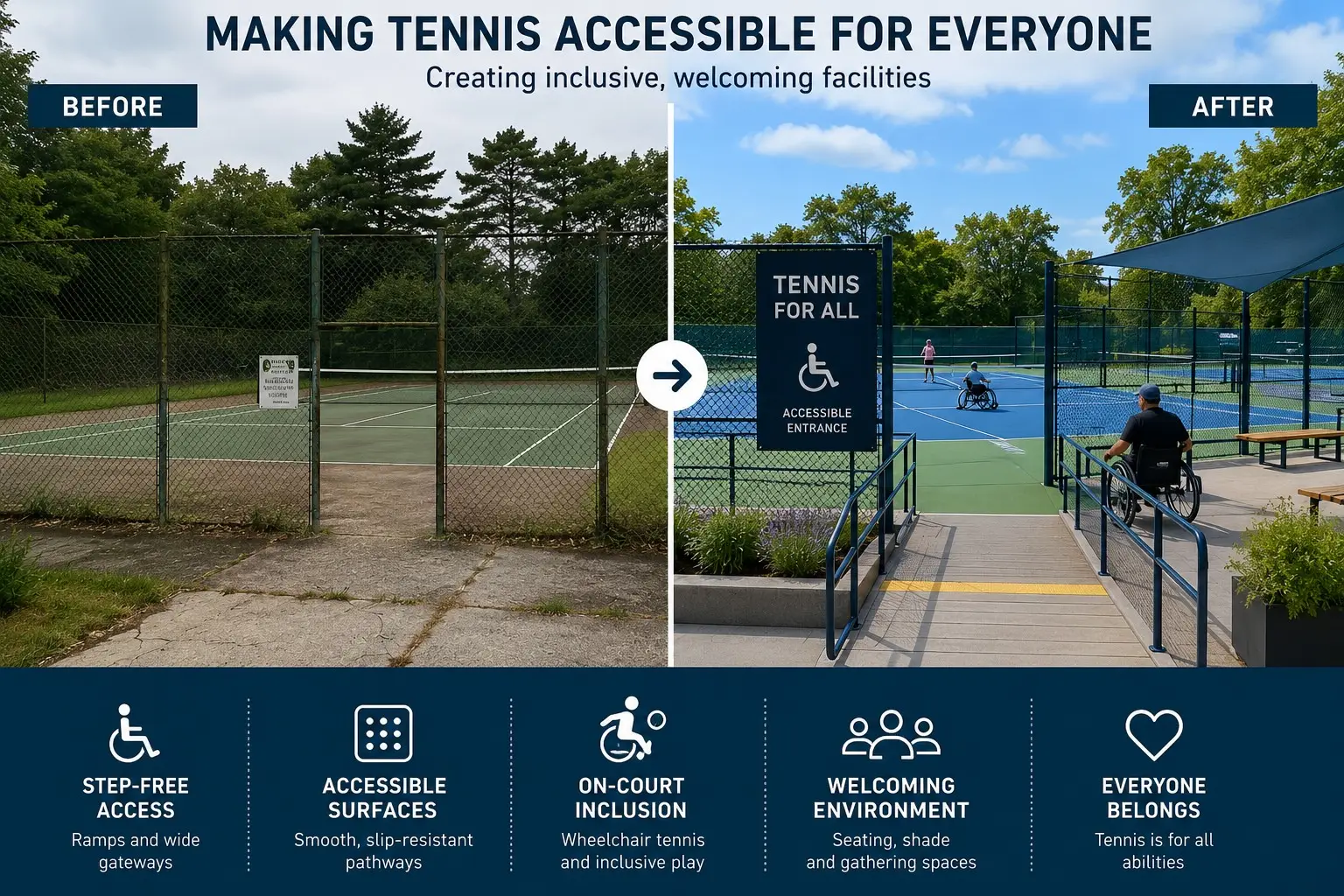 Making tennis accessible by improving facilities