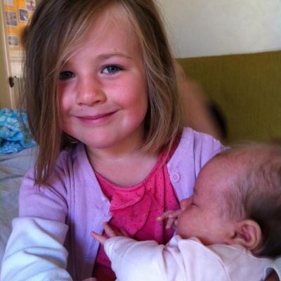 Mika and baby sister Kaya